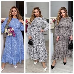 S, M, L, XL, ХХ,3ХЛ,4ХЛ Жіноча сукня довжини міді софт