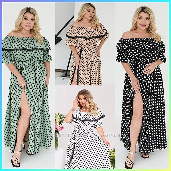 р.50 до 64р. Сукня софт з дорогим мереживом