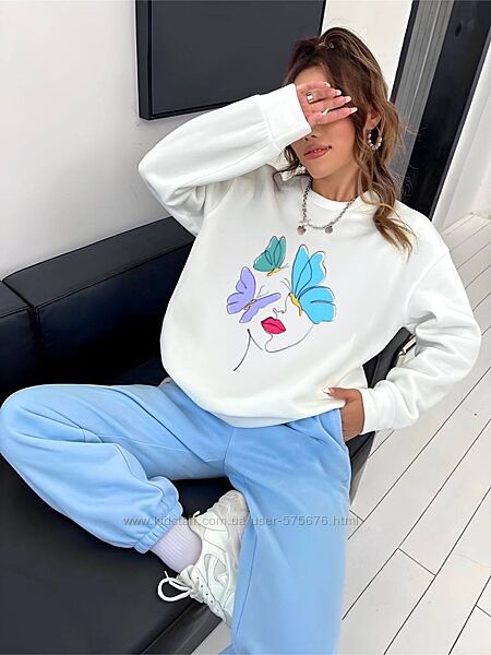 42-46, 48-50 костюм кофта та штани двунитка та накат