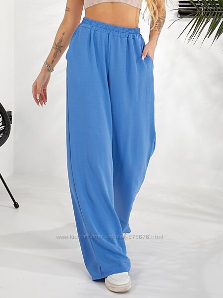 р.42 до 56р. Брюки вільного крою американський креп