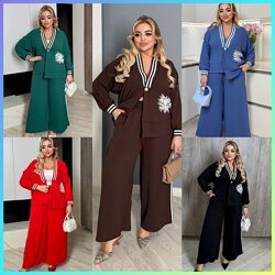 р.46 до 60р. костюм двійка американський креп