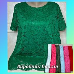 Італія Однотонна футболка з мережива Италия