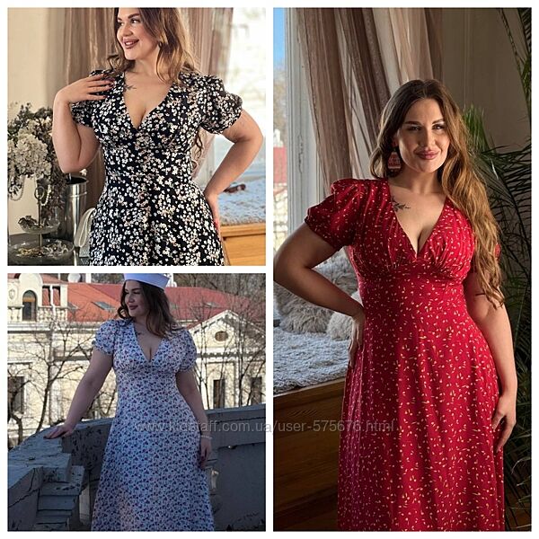 42-44,46-48,50-52,54-56 сукня штапель принт