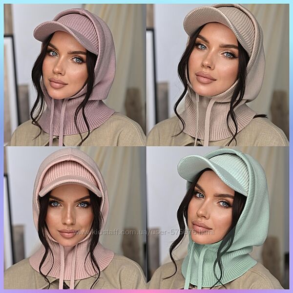 Комплект капор, повʼязка з козирком