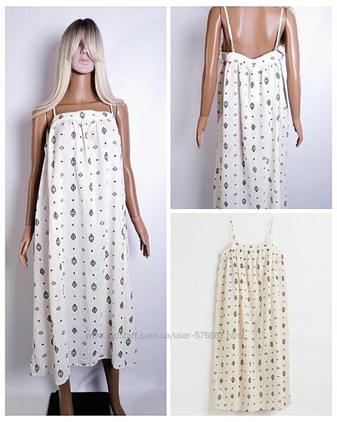 Гарна натуральна сукня міді H&M