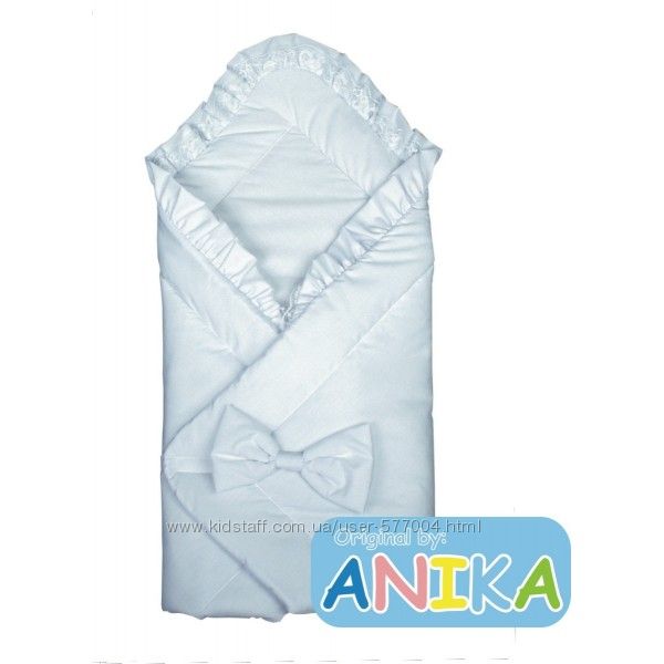 Конверт-одеяльце на выписку из роддома с бантом  белый  Anikababy