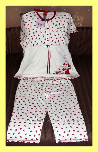 Пижама в сердечко ТМ Vienetta Secret Турция, размер 52-54