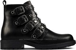 Clarks Orinoco 2Strap Black кожаные ботинки размер 41