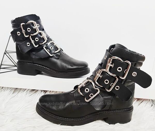 Черевики жіночі чорні натуральна шкіра в байкерському стилі Англія