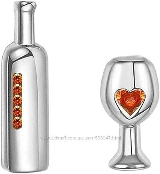 Сережки у вигляді келиха та пляшки вина RESTEQ 