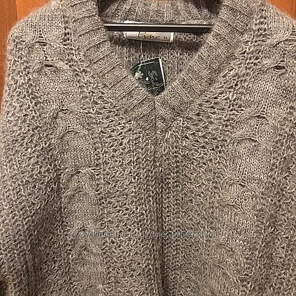 Тёплый мужской пуловер мохер р.54