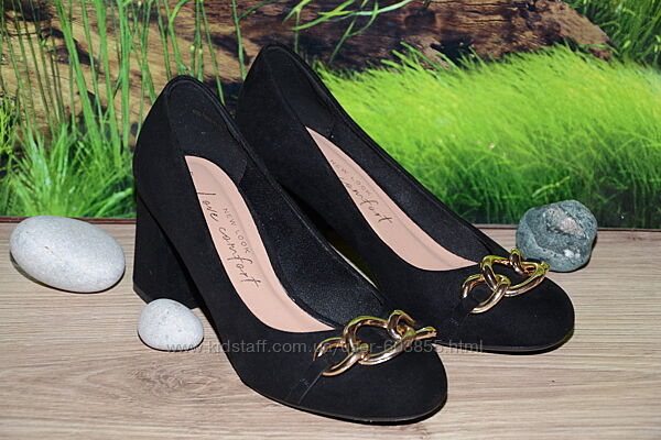 Туфли черные замш каблук С4 размер 37