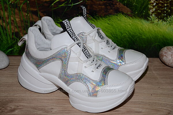 Кроссовки белые натуральная кожа С75 танкетка Balenciaga размер 37