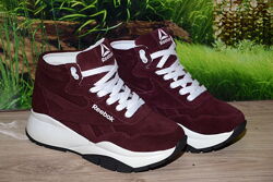Ботинки кроссовки зимние натуральная кожа бордовые А10 Reebok размер 36 37