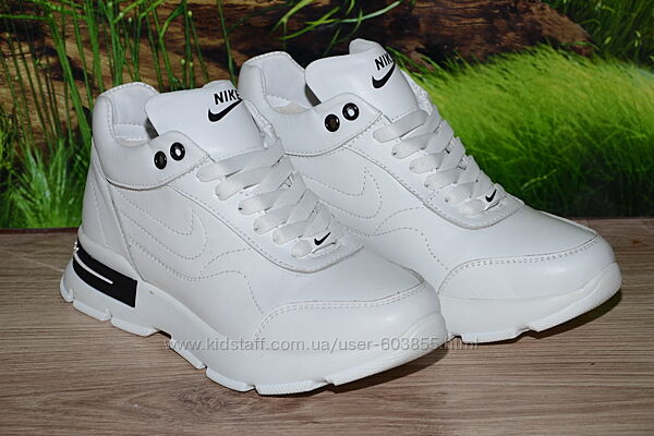 Ботинки кроссовки зимние белые натуральная кожа А33 размер 38