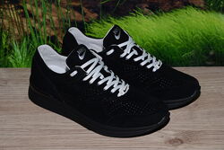 Кроссовки черные натуральная замша С55 качество NIKE размер  39