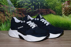 Кроссовки темно-синие замша и подкладка натуральная с59 качество Reebok раз