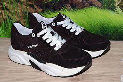 Кроссовки темно-бордовые замша и подкладка натуральная С74 качество Reebok