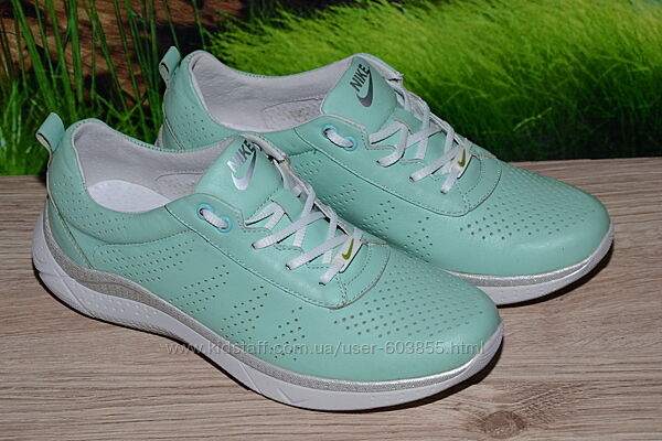 Кроссовки мята салатные кожа и подкладка натуральная С88 NIKE размер 37