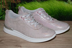 Кроссовки серебро кожа натуральная С104 качество Ecco размер 37