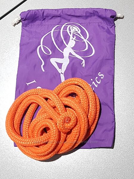 Скакалка для художественной гимнастики оранжевая