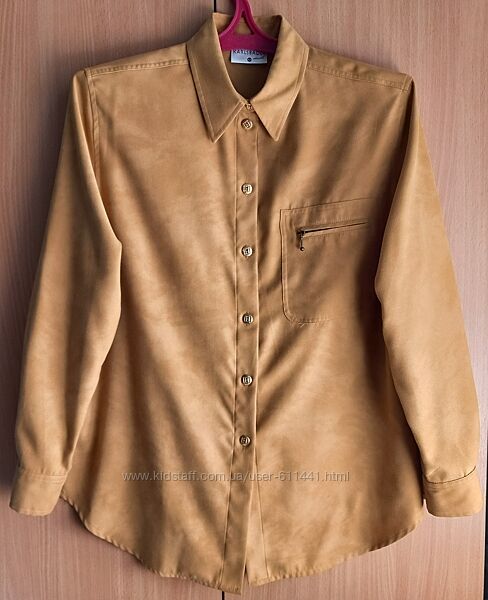 Рубашка от бренда Karlsbader/Germany/42/XL/горчичный цвет.