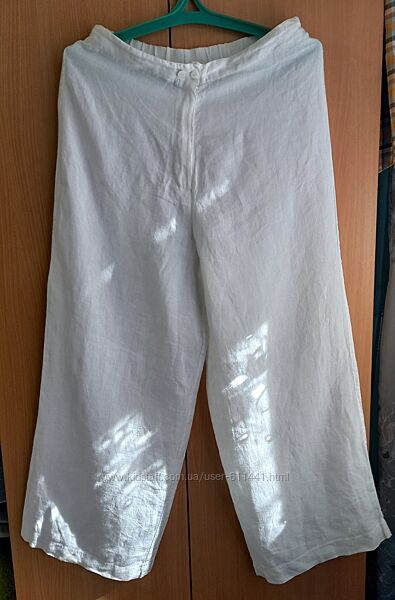 Летние льняные свободные брюки Nuu/Германия/Color-White.