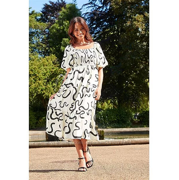 Летнее платье Abstract Print Bardot Midi Dress размер Л