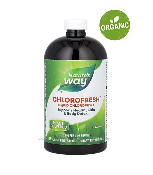 Natures Way, Chlorofresh, Жидкий хлорофилл, мята/без добавок, 480 мл