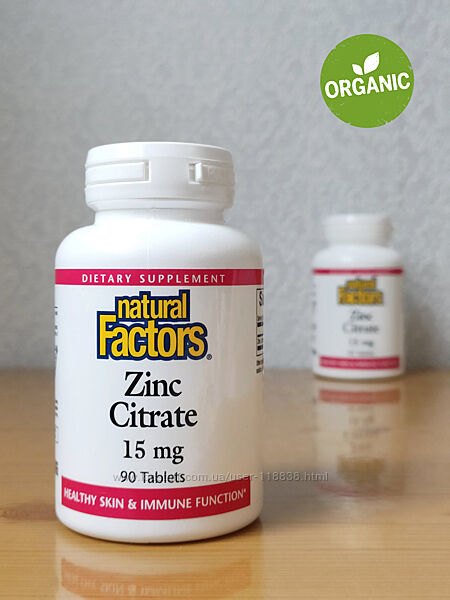 Natural Factors, Цитрат цинку, 15 мг, 90 таблеток