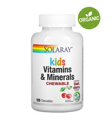 Solaray, Мультивитамины для детей, вкус черешни, 120 шт
