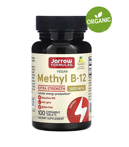 Jarrow Formulas, Метил B12, витамин В12, 1000 мкг, 100 таблеток