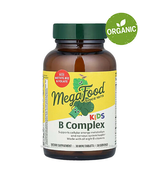 MegaFood, Комплекс вітамінів групи В, b для дітей, 30 таблеток