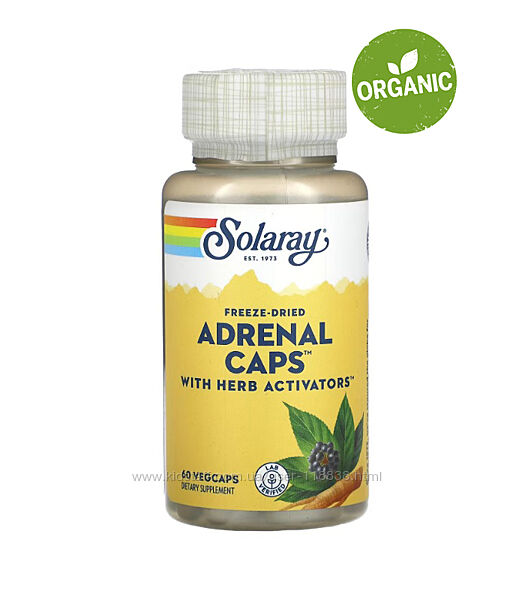 Solaray, Adrenal Caps, 60 капсул. Здоровье надпочечников