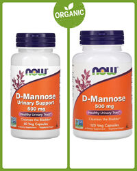 Now Foods, D-манноза, 500 мг, 60/120 капсул