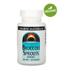 Source Naturals, екстракт паростків броколі, 250 мг, 60 таблеток