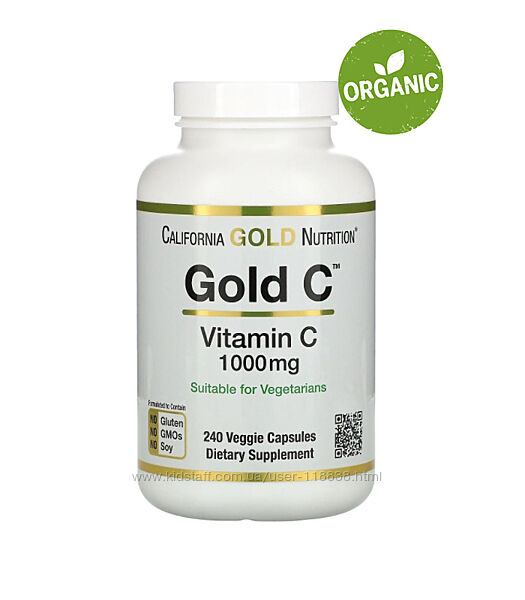 California Gold Nutrition, Витамин С, 1000 мг, 60/240 капсул
