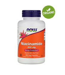Now Foods, Нікотинамід, ніацинамід, 500 мг, 100 капсул