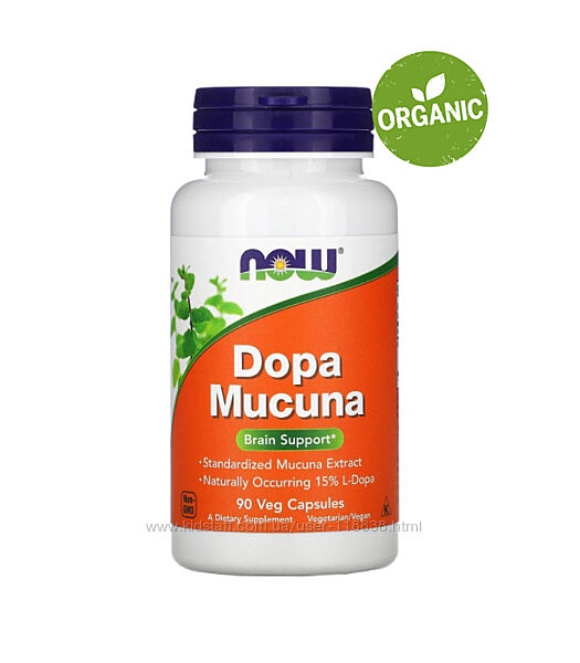 Now Foods, Dopa Mucuna, 90 капсул. Поддержка работы мозга