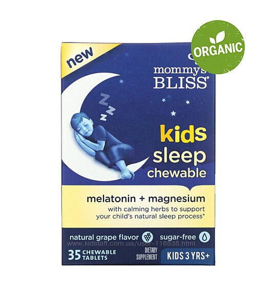 Mommys Bliss, Таблетки для сна, мелатонин. Для детей от 3 лет, 35 таблеток