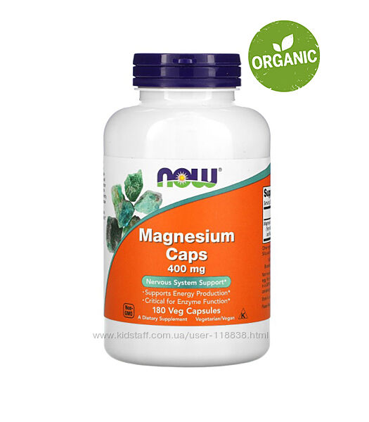 Now Foods, Magnesium Caps, магній у капсулах, 180 капсул
