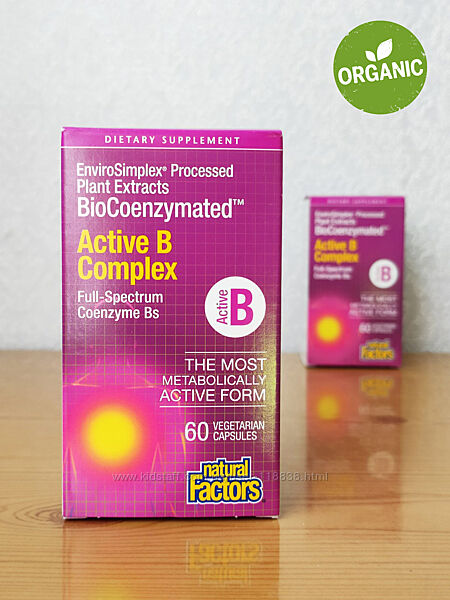 Natural Factors, Активный комплекс витаминов группы В, b, 60 капсул
