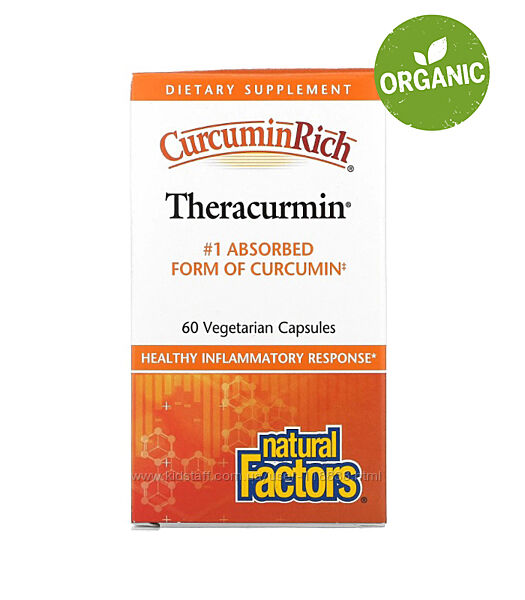 Natural Factors, Theracurmin, Куркумин, 60 капсул 