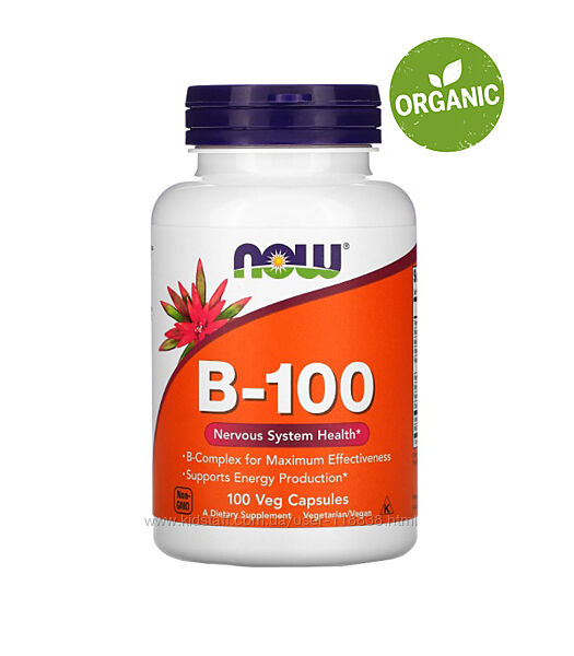 Now Foods, В-100, Комплекс витаминов группы В, b, 100 мг, 100 капсул 