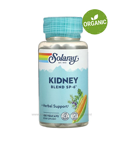 Solaray, Kidney Blend SP-6, 100 капсул. Здоровье почек