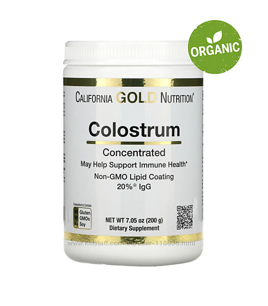 California Gold Nutrition, концентрированное молозиво в порошке, 200 г 