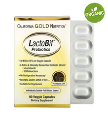 California Gold Nutrition, LactoBif, пробиотики, 30 млрд КОЕ, 60 капсул