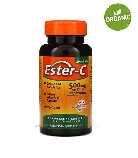 American Health, Ester-C, Вітамін С 500 мг з біофлавоноїдами, 90 таблеток