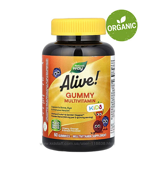 Natures Way, Alive, Мультивітаміни для дітей, 60 мармеладок