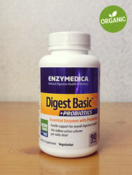 Enzymedica, Digest Basic, Ферменты и пробиотики, 90 капсул 